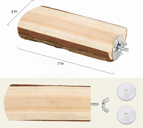 Vista 2 de Niteangel Percha de jaula para loros, plataforma de madera para pájaros (paquete de 1)