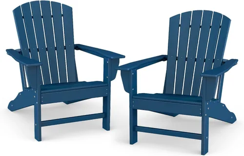 Vista 27 de BRIOPAWS - Set de 2 sillas Adirondack Silla para hoguera Tamaño grande Plástico HDPE Resistente a la intemperie para terraza, piscina al