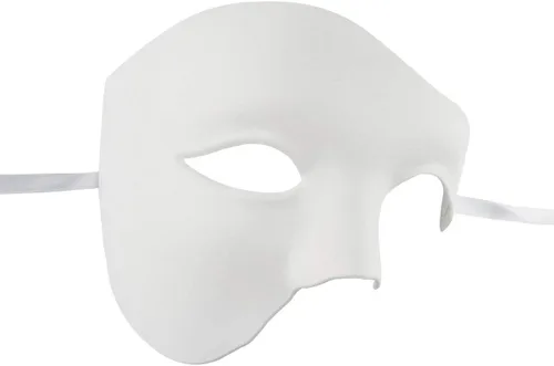 Vista 17 de KEFAN Máscara para hombre de mascarada, máscara de media cara del fantasma de la ópera