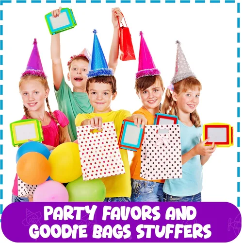 Vista 6 de Bedwina Pizarra magnética de dibujo para niños (paquete de 6) Tableta de dibujo borrable y bloc de dibujo de viaje para niños y niñas, regalos