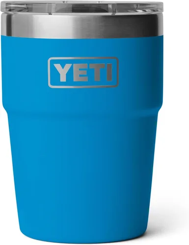Vista 16 de YETI Rambler - Vaso apilable de 16 onzas, aislado al vacío, de acero inoxidable con tapa MagSlider Apilable