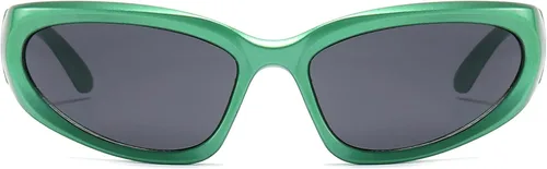 Vista 4 de LASPOR Gafas de sol deportivas envolventes para mujeres y hombres, lentes deportivos Y2K