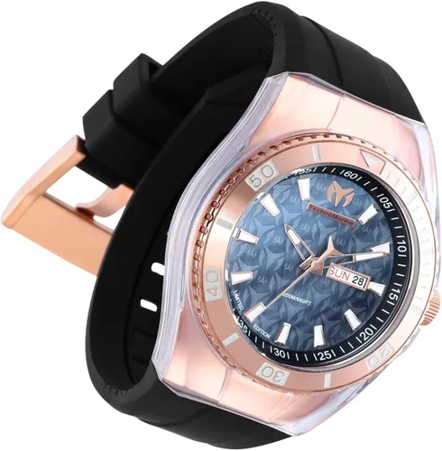 Vista 2 de TechnoMarine Reloj Cruise de cuarzo de acero inoxidable con correa de silicona negro 28 modelo TM-115376 Reloj de cuarzo