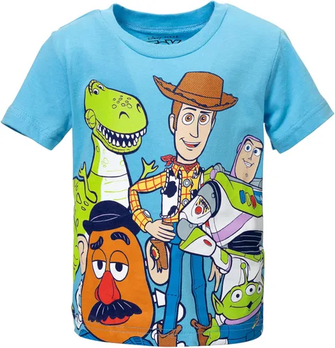 Vista 2 de Disney Pixar Cars Mickey Mouse King Toy Story Buzz Lightyear - Conjunto de camiseta gráfica y pantalones cortos de rizo francés