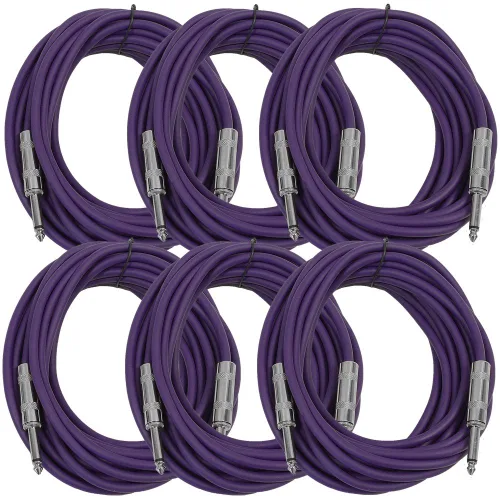 Vista 18 de Seismic Audio Cables de guitarra para altavoces, cables de guitarra TS de ¼ pulgadas, 3 pies, multicolor, paquete de 6 Color múltiple