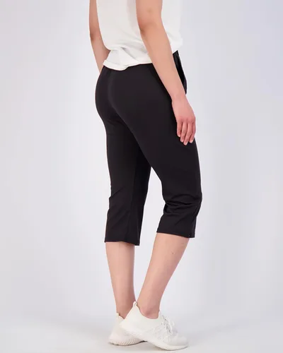 Vista 4 de Paquete de 3 pantalones deportivos capri suaves y sedosos con cordón para mujer (disponible en tallas grandes)
