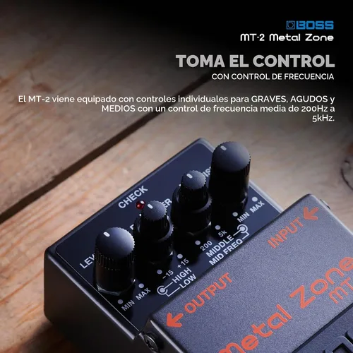 Vista 5 de Boss MT-2 Metal Zone - Pedal de distorsión para guitarra