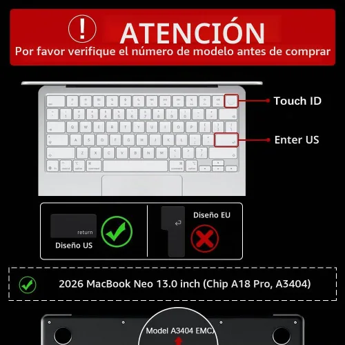 Vista 2 de ProElife Funda de teclado para MacBook Neo de 13 pulgadas A18 Pro A3404 Azul Degradado