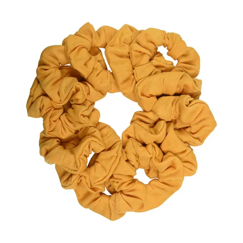Vista 37 de Paquete de 12 ligas sólidas para el cabello (negro) One Dozen Matching Hair Ties, Soft Cotton Fabric, Gentle No-Crease Hold, Great for Teams