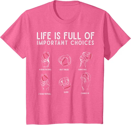 Vista 63 de Tipos de béisbol Pitches Life Choices Jugador Camiseta