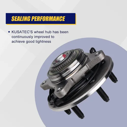Vista 5 de KUSATEC 515043 Cojinete de rueda delantera y conjunto de cubo Compatible con Ford Expedition Lincoln Navigator 2003 2004 2005 2006, pernos de 6