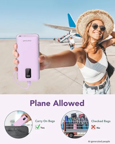 Vista 8 de Charmast - Cargador portátil con batería de 10000 mAh Púrpura