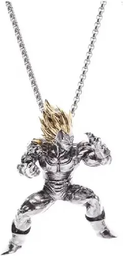 Vista 2 de Personalidad punk luchando pelo amarillo músculo anime personaje colgante collar para hombre motorista joyería, Zinc, No es una piedra preciosa