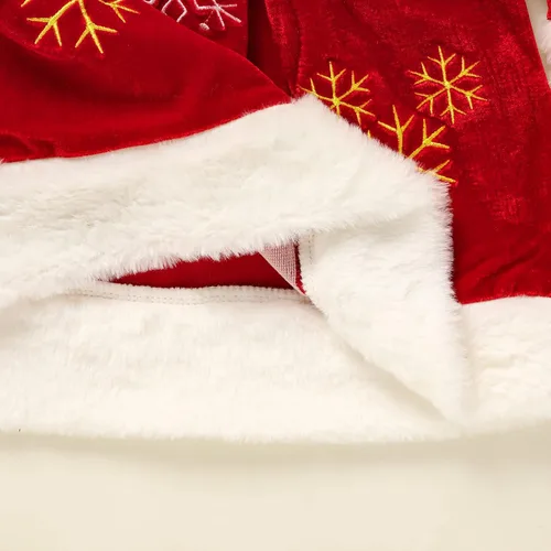 Vista 7 de GRNSHTS Toddler Baby Girl Christmas Dress Velvet Santa Long Sleeve Dress with Hat 2PCS Xmas Costumes