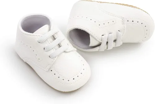 Vista 5 de Zapatos para bebé niño y niña, uniformes de boda, zapatos de vestir Oxford, zapatos de suela antideslizante, mocasines planos para niños pequeños