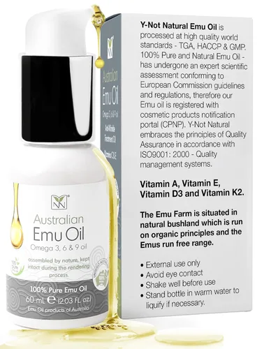 Vista 10 de Y Not Natural Aceite de emú puro – Humedad orgánica para cara, cuerpo, cabello, cuero cabelludo y uñas, rico en Omega 3-6-9, vitaminas y minerales