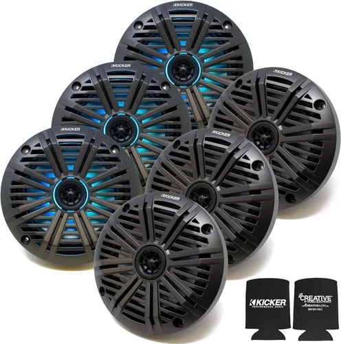 Vista 6 de KICKER 41BKM604B-1 Paquete coaxial marino de 6.5 pulgadas y 6 altavoces Negro