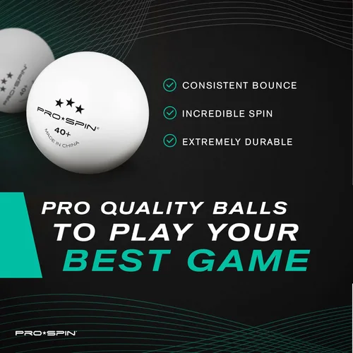 Vista 4 de PRO-SPIN High-Performance Ping Pong Balls (12/24/60 Pack Sizes) White 40+ Table Tennis Balls Premium ABS Plastic Professional Quality