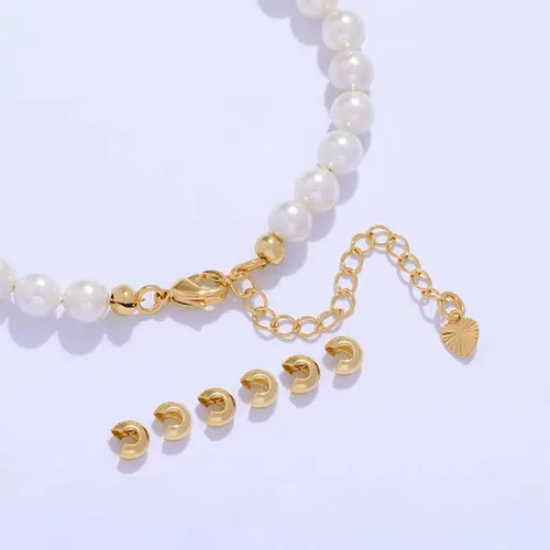 Vista 4 de Juego de 900 piezas de accesorios para fabricación de joyas con 120 cuentas de engarce abiertas semicirculares, 270 puntas de cuentas, cubiertas