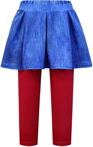 Vista 5 de Ubeufun Mei - Disfraz de manga larga roja para niñas conjunto de pantalones de falda de panda juego de rol sudaderas y leggings para niños