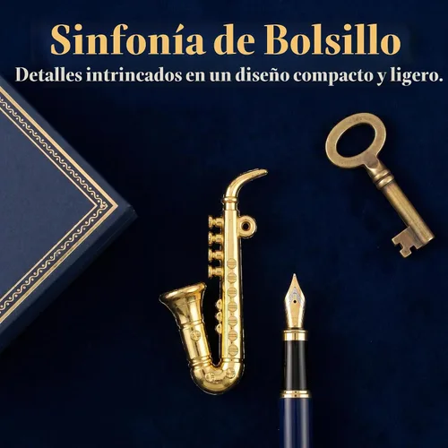 Vista 9 de Toyvian Modelo de saxofón en miniatura, decoración dorada de latón a escala