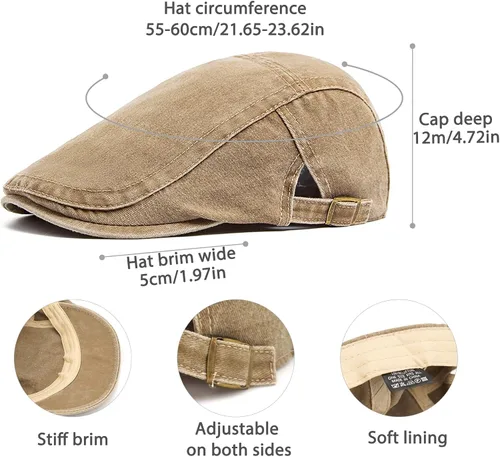 Vista 7 de Gorra vaquera de algodón ajustable unisex Caqui