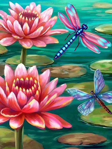 Vista 13 de Bimkole Kits de pintura de diamantes 5D para adultos, pintura al óleo, flores, florero de taladro completo, juego de bordado de diamantes