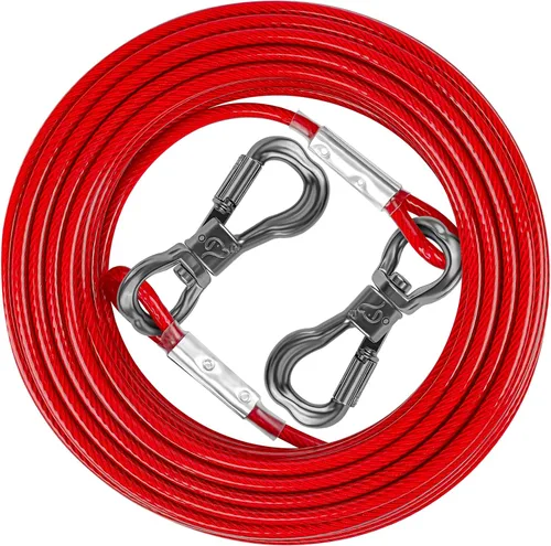 Vista 6 de XiaZ Cable de Amarre para Perro de 8 Pies, Correa de Sujeción para Perro para Patio de 8/10/15/20/30/50 Pies, Cadena de Correa Resistente para verde