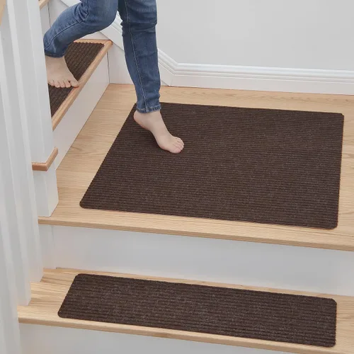 Vista 17 de MBIGM Alfombra antideslizante para peldaños de 30 x 30 pulgadas, alfombra de seguridad antideslizante y resistente al deslizamiento, color negro
