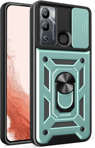 Vista 9 de Compatible con Tecno Pova Neo 2 Bracket Shell, con cubierta deslizante para lente de cámara compatible con Tecno Pova Neo 2 LG6n Case Negro