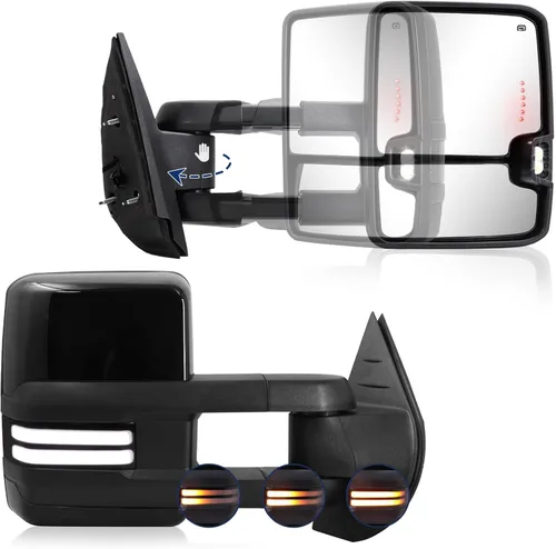 Vista 10 de Switchback - Espejo de remolque para Silverado Sierra, compatible con Chevy Silverado GMC Sierra 2007-2013, espejo de remolque con vidrio calentado