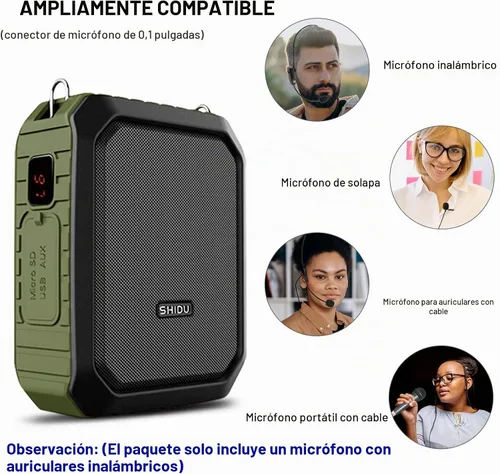 Vista 9 de Amplificador de voz inalámbrico Bluetooth Micrófono para profesor de 18 W, impermeable, amplificador de voz portátil, micrófono recargable