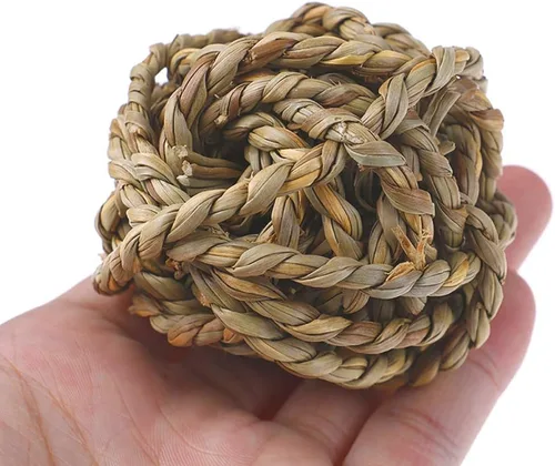 Vista 6 de Hamiledyi 10 bolas de hierba de conejo de 2.8 pulgadas, bolas grandes de conejillo de indias, juguete de enriquecimiento de actividad para conejo