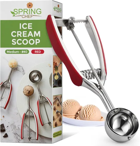 Vista 14 de Spring Chef Cuchara Extra Pequeña para Galletas, Boleador de Melón de Acero Inoxidable, Cuchara para Hornear, Gatillo con Resorte para Masa