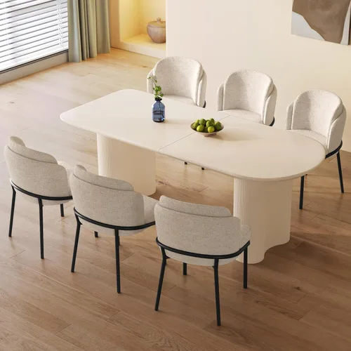 Vista 11 de Juego de mesa de comedor moderno de 63 pulgadas para 4, juego de Negro