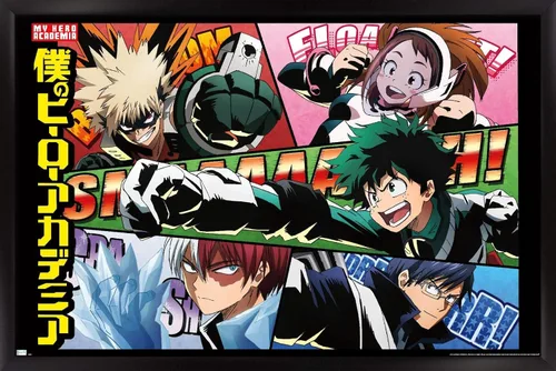 Vista 9 de Trends International My Hero Academia - Póster de pared de cómic, 14.72 x 22.37 pulgadas, versión enmarcada de madera de granero