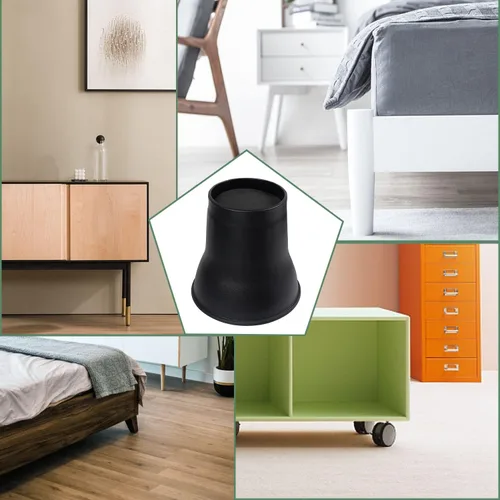 Vista 6 de MYMULIKE Elevadores de cama de 6 pulgadas, paquete de 6 elevadores de muebles de cama resistentes, elevadores de hasta 2200 libras para sofás