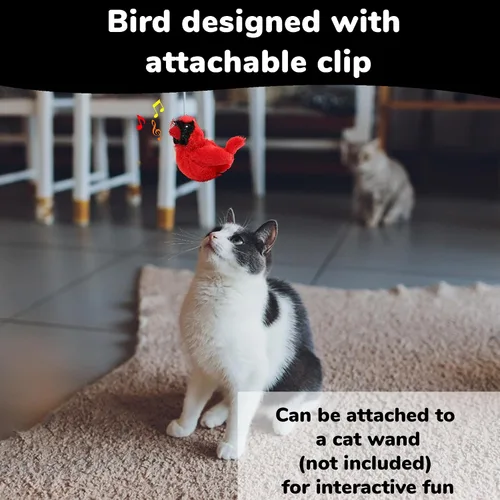 Vista 8 de SPOT Song Birds - Juguete para gatos con hierba gatera activada por el tacto, imita canciones reales de pájaros, juguete que funciona