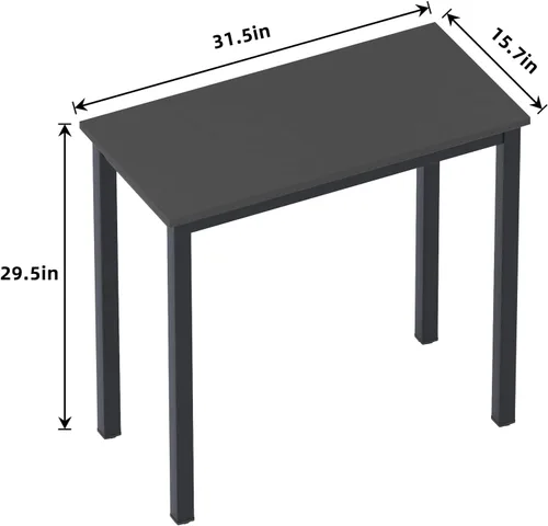 Vista 3 de Need Escritorio pequeño para computadora de 31-1/2 pulgadas, resistente y resistente, escritorio para espacios pequeños y mesa de estudio