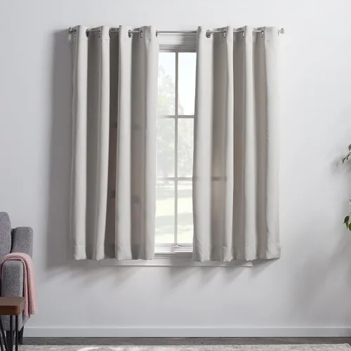 Vista 29 de Linenspa Juego de 2 paneles de cortinas opacas 85% - Cortinas negras de 84 pulgadas de largo, aislamiento térmico, reducción de ruido, esenciales