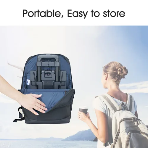 Vista 3 de Carrito de viaje para asiento de automóvil para aeropuerto, carrito plegable para asiento de automóvil y rodillo, capacidad de 90 libras para viajes