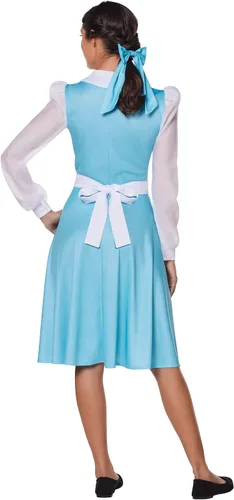 Vista 2 de Spirit Halloween Disfraz de princesa de Disney para adultos, vestido azul de Bella Con licencia oficial La Bella y la Bestia