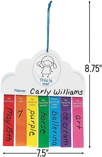 Vista 2 de Fun Express All About Me Kit de manualidades de arco iris VBS 2026-12 piezas, multicolor