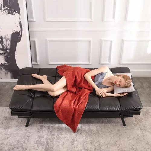 Vista 7 de Opoiar - Sofá cama de espuma viscoelástica para sala de estar, sofá biplaza moderno convertible para espacios de vida compactos, 71 pulgadas