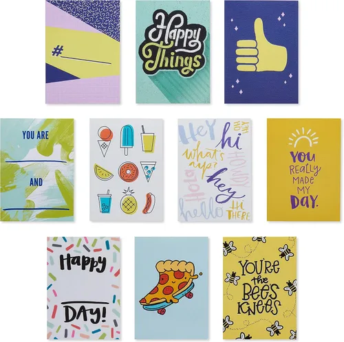 Vista 6 de American Greetings Mini tarjetas de notas para niños, Happy Vibes (40 unidades)