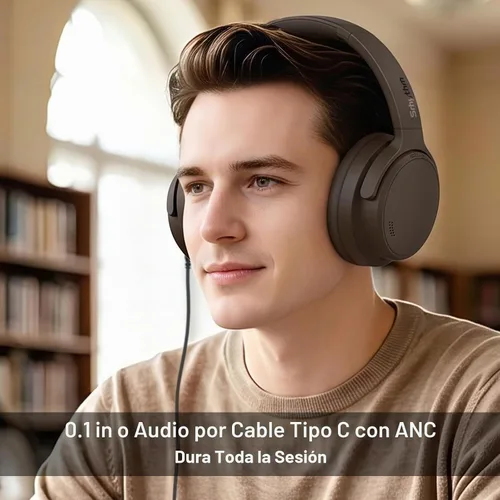 Vista 9 de Srhythm NiceComfort 35 (2.ª generación) Auriculares híbridos con cancelación de ruido, Bluetooth inalámbrico 6.0, 5 micrófonos con ENC