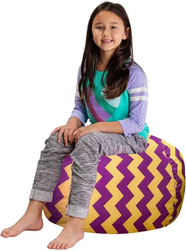 Vista 71 de Posh Creations Funda de puf para niños con almacenamiento para animales de peluche - Organizador de juguetes para niños, Mediano 68.58 cm - Lona