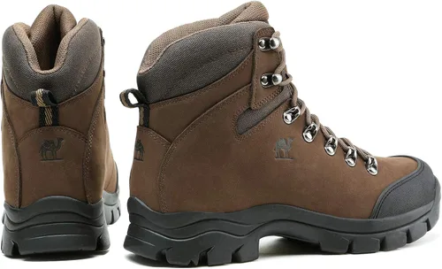 Vista 6 de CAMEL CROWN Botas de senderismo para hombre, de cuero auténtico