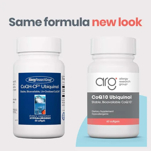 Vista 2 de Allergy Research Group - CoQH-CF Ubiquinol - Antioxidante CoQ10, Estable, Biodisponible - 60 cápsulas blandas