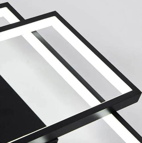 Vista 5 de Lámparas LED de diseño moderno, 3 lámparas de acrílico rectangulares, control remoto regulable, montaje empotrado, lámparas de techo para sala